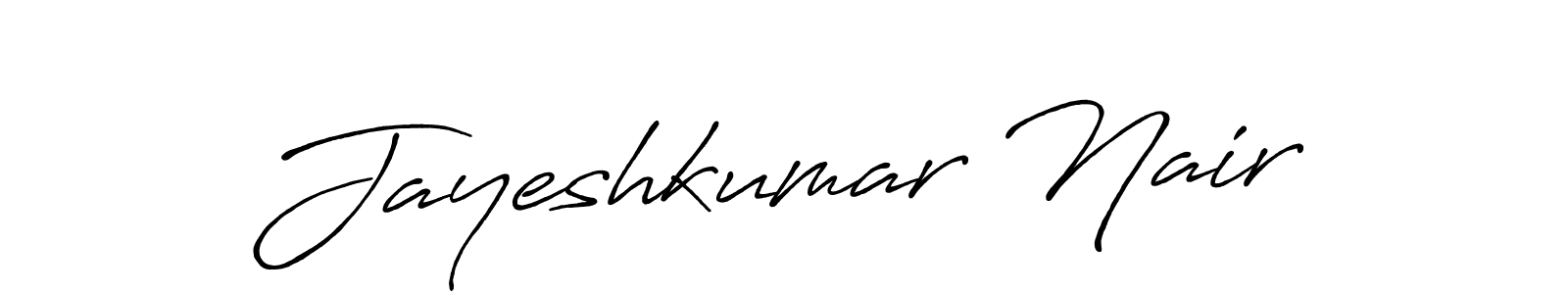 Create a beautiful signature design for name Jayeshkumar Nair. With this signature (Antro_Vectra_Bolder) fonts, you can make a handwritten signature for free. Jayeshkumar Nair signature style 7 images and pictures png