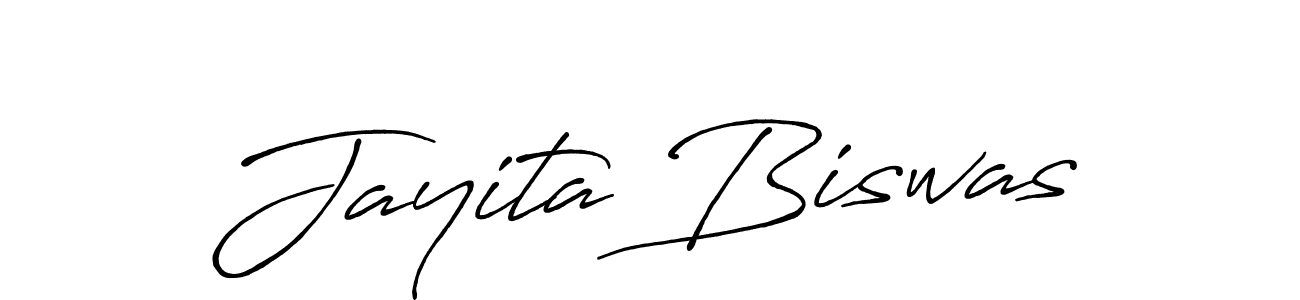 Make a beautiful signature design for name Jayita Biswas. With this signature (Antro_Vectra_Bolder) style, you can create a handwritten signature for free. Jayita Biswas signature style 7 images and pictures png