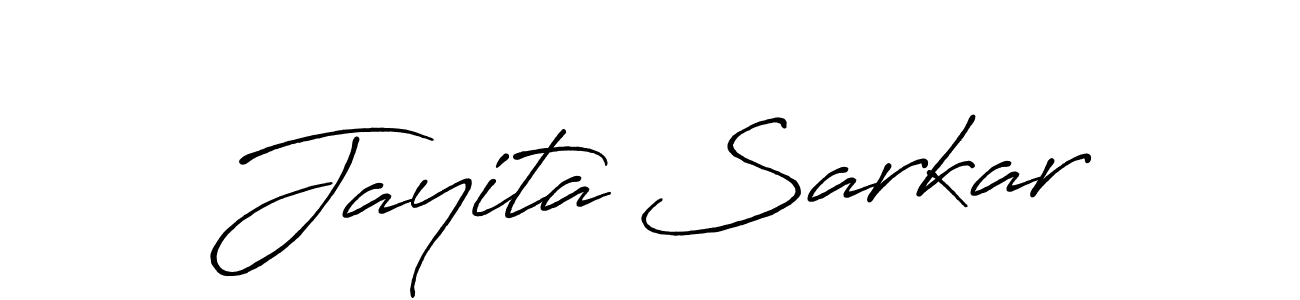 Make a beautiful signature design for name Jayita Sarkar. With this signature (Antro_Vectra_Bolder) style, you can create a handwritten signature for free. Jayita Sarkar signature style 7 images and pictures png