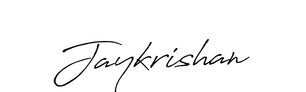 Make a beautiful signature design for name Jaykrishan. With this signature (Antro_Vectra_Bolder) style, you can create a handwritten signature for free. Jaykrishan signature style 7 images and pictures png