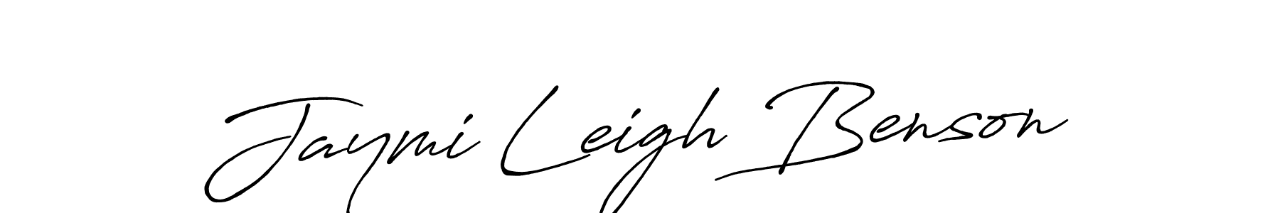 Create a beautiful signature design for name Jaymi Leigh Benson. With this signature (Antro_Vectra_Bolder) fonts, you can make a handwritten signature for free. Jaymi Leigh Benson signature style 7 images and pictures png