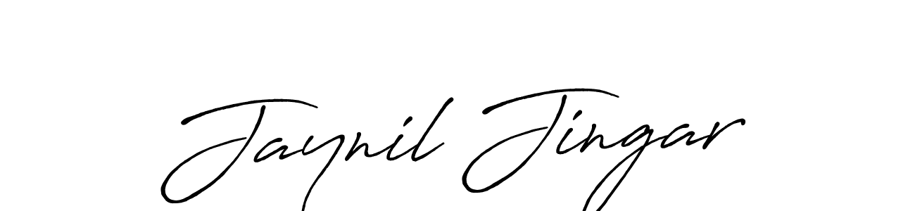 Make a beautiful signature design for name Jaynil Jingar. With this signature (Antro_Vectra_Bolder) style, you can create a handwritten signature for free. Jaynil Jingar signature style 7 images and pictures png