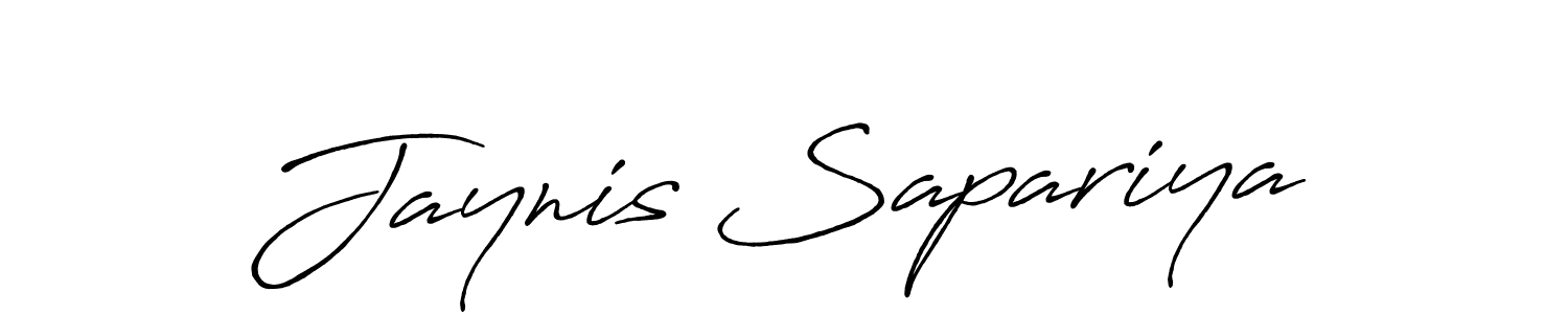 Design your own signature with our free online signature maker. With this signature software, you can create a handwritten (Antro_Vectra_Bolder) signature for name Jaynis Sapariya. Jaynis Sapariya signature style 7 images and pictures png