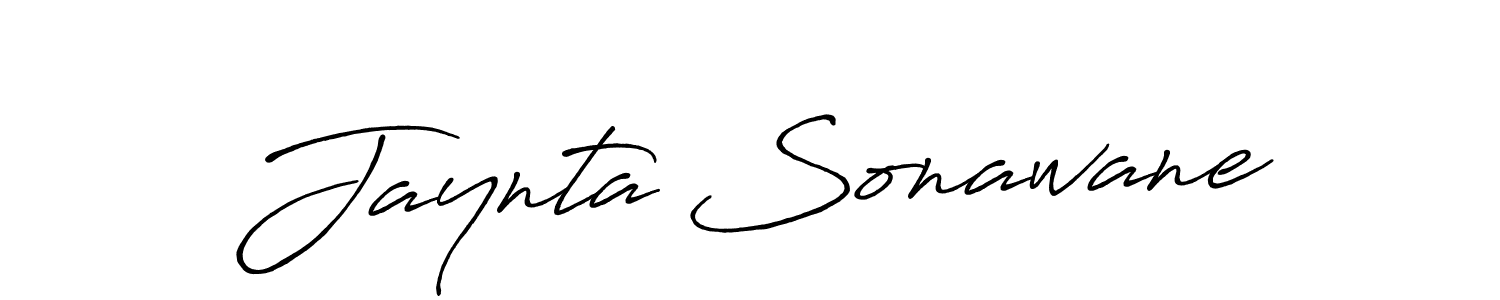 Create a beautiful signature design for name Jaynta Sonawane. With this signature (Antro_Vectra_Bolder) fonts, you can make a handwritten signature for free. Jaynta Sonawane signature style 7 images and pictures png