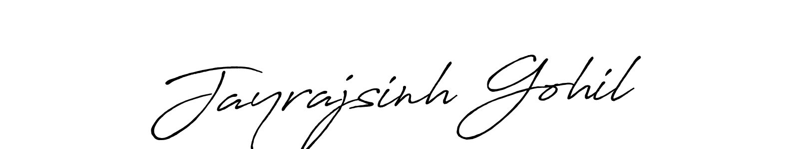 Design your own signature with our free online signature maker. With this signature software, you can create a handwritten (Antro_Vectra_Bolder) signature for name Jayrajsinh Gohil. Jayrajsinh Gohil signature style 7 images and pictures png