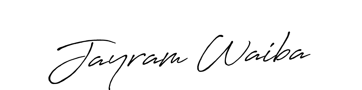 How to make Jayram Waiba name signature. Use Antro_Vectra_Bolder style for creating short signs online. This is the latest handwritten sign. Jayram Waiba signature style 7 images and pictures png