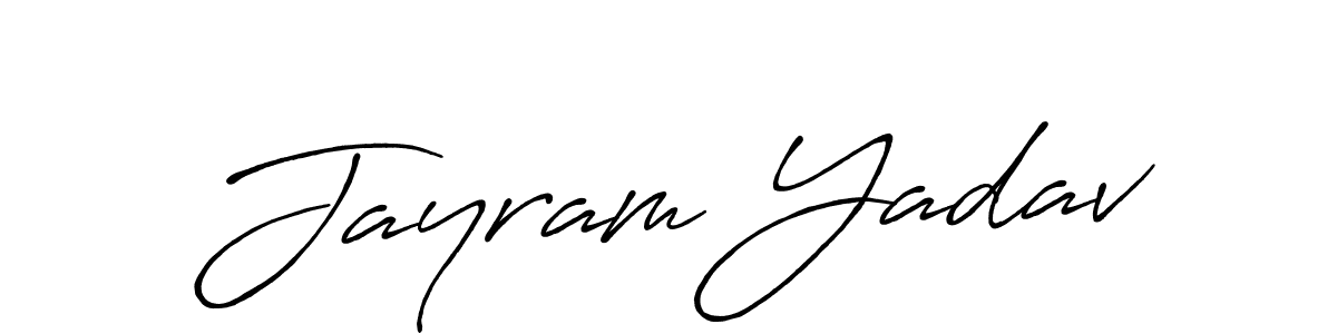 Create a beautiful signature design for name Jayram Yadav. With this signature (Antro_Vectra_Bolder) fonts, you can make a handwritten signature for free. Jayram Yadav signature style 7 images and pictures png