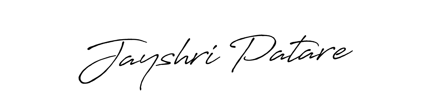 How to make Jayshri Patare name signature. Use Antro_Vectra_Bolder style for creating short signs online. This is the latest handwritten sign. Jayshri Patare signature style 7 images and pictures png