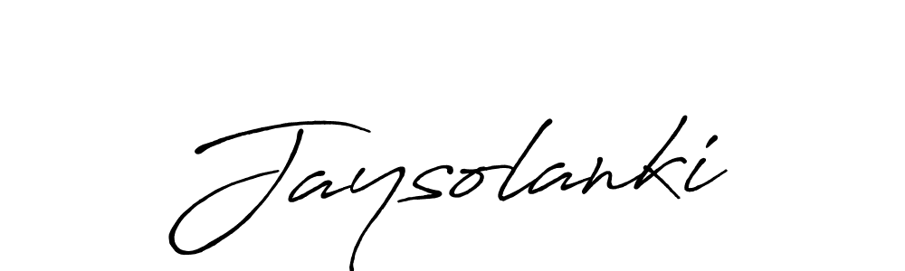 How to make Jaysolanki name signature. Use Antro_Vectra_Bolder style for creating short signs online. This is the latest handwritten sign. Jaysolanki signature style 7 images and pictures png