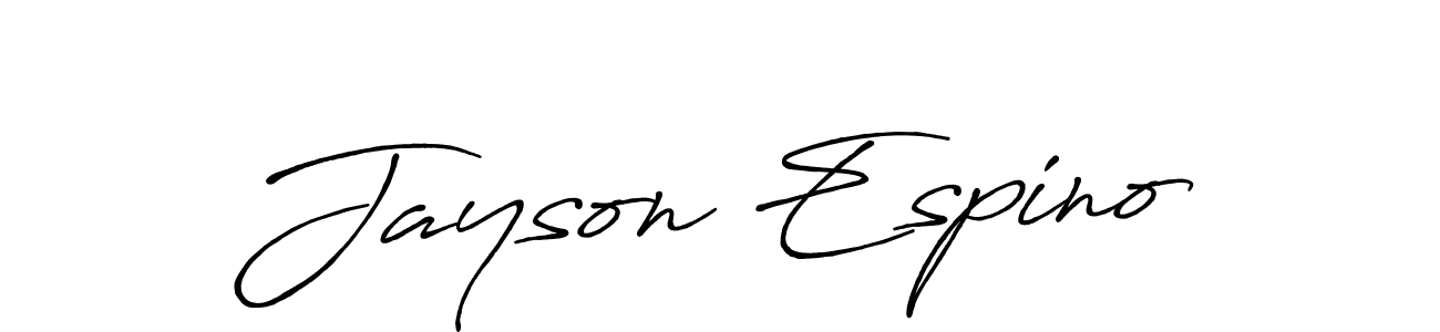 How to make Jayson Espino name signature. Use Antro_Vectra_Bolder style for creating short signs online. This is the latest handwritten sign. Jayson Espino signature style 7 images and pictures png