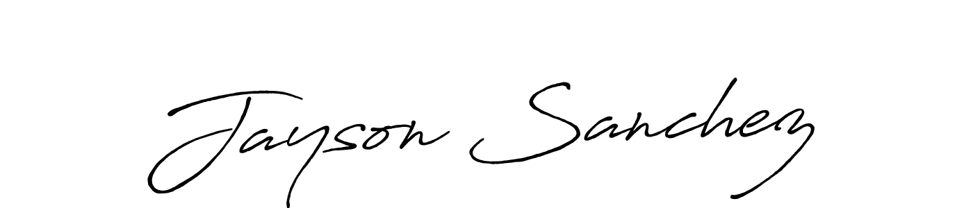 Jayson Sanchez stylish signature style. Best Handwritten Sign (Antro_Vectra_Bolder) for my name. Handwritten Signature Collection Ideas for my name Jayson Sanchez. Jayson Sanchez signature style 7 images and pictures png