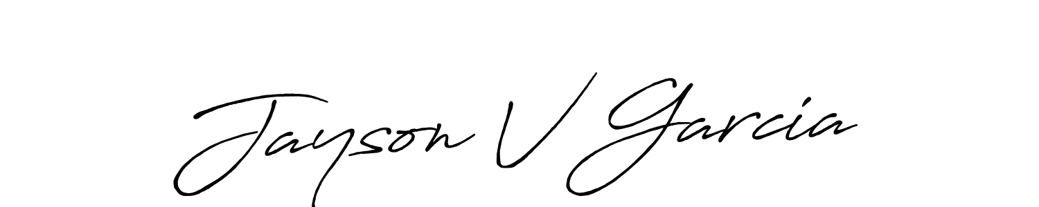 Jayson V Garcia stylish signature style. Best Handwritten Sign (Antro_Vectra_Bolder) for my name. Handwritten Signature Collection Ideas for my name Jayson V Garcia. Jayson V Garcia signature style 7 images and pictures png