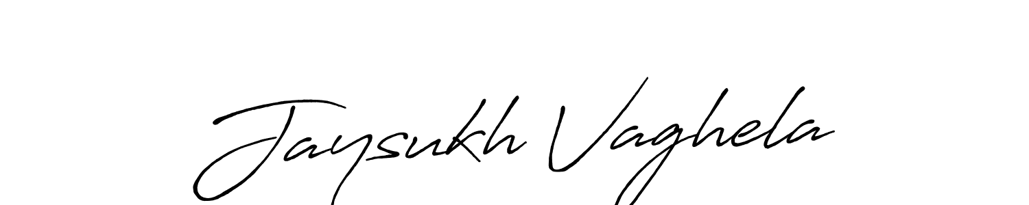 Make a beautiful signature design for name Jaysukh Vaghela. With this signature (Antro_Vectra_Bolder) style, you can create a handwritten signature for free. Jaysukh Vaghela signature style 7 images and pictures png