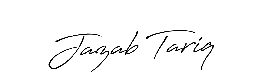 Make a beautiful signature design for name Jazab Tariq. With this signature (Antro_Vectra_Bolder) style, you can create a handwritten signature for free. Jazab Tariq signature style 7 images and pictures png