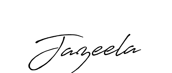 Use a signature maker to create a handwritten signature online. With this signature software, you can design (Antro_Vectra_Bolder) your own signature for name Jazeela. Jazeela signature style 7 images and pictures png
