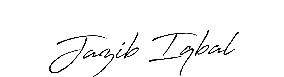 Make a beautiful signature design for name Jazib Iqbal. With this signature (Antro_Vectra_Bolder) style, you can create a handwritten signature for free. Jazib Iqbal signature style 7 images and pictures png