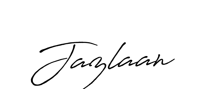 Make a beautiful signature design for name Jazlaan. With this signature (Antro_Vectra_Bolder) style, you can create a handwritten signature for free. Jazlaan signature style 7 images and pictures png