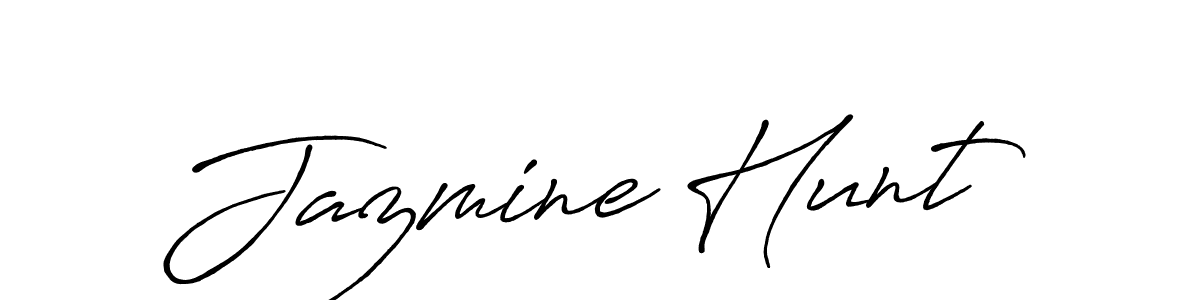Jazmine Hunt stylish signature style. Best Handwritten Sign (Antro_Vectra_Bolder) for my name. Handwritten Signature Collection Ideas for my name Jazmine Hunt. Jazmine Hunt signature style 7 images and pictures png