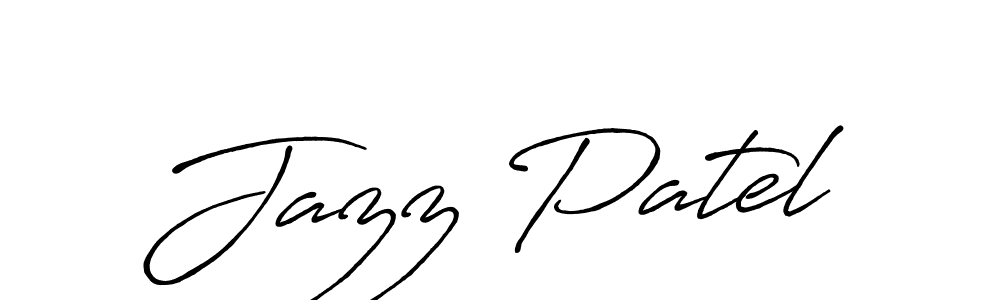 How to make Jazz Patel name signature. Use Antro_Vectra_Bolder style for creating short signs online. This is the latest handwritten sign. Jazz Patel signature style 7 images and pictures png