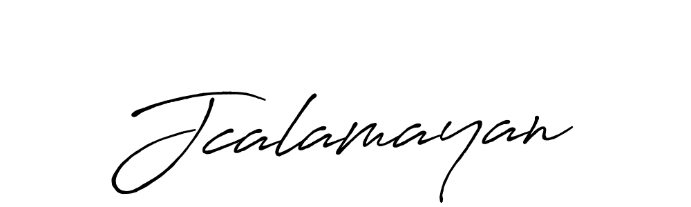 Make a beautiful signature design for name Jcalamayan. With this signature (Antro_Vectra_Bolder) style, you can create a handwritten signature for free. Jcalamayan signature style 7 images and pictures png