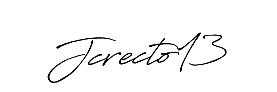 It looks lik you need a new signature style for name Jcrecto13. Design unique handwritten (Antro_Vectra_Bolder) signature with our free signature maker in just a few clicks. Jcrecto13 signature style 7 images and pictures png