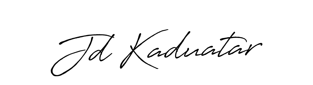 How to make Jd Kaduatar name signature. Use Antro_Vectra_Bolder style for creating short signs online. This is the latest handwritten sign. Jd Kaduatar signature style 7 images and pictures png