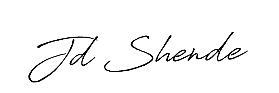 How to make Jd Shende name signature. Use Antro_Vectra_Bolder style for creating short signs online. This is the latest handwritten sign. Jd Shende signature style 7 images and pictures png