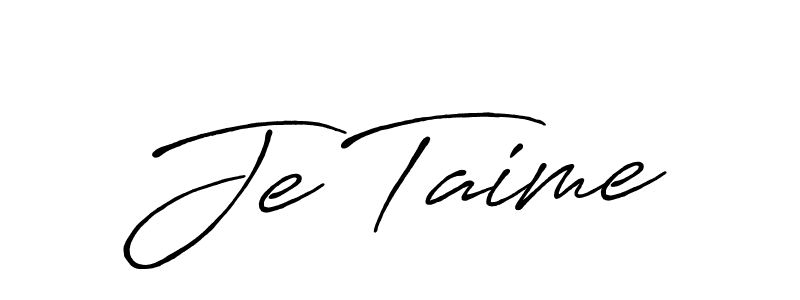 The best way (Antro_Vectra_Bolder) to make a short signature is to pick only two or three words in your name. The name Je Taime include a total of six letters. For converting this name. Je Taime signature style 7 images and pictures png