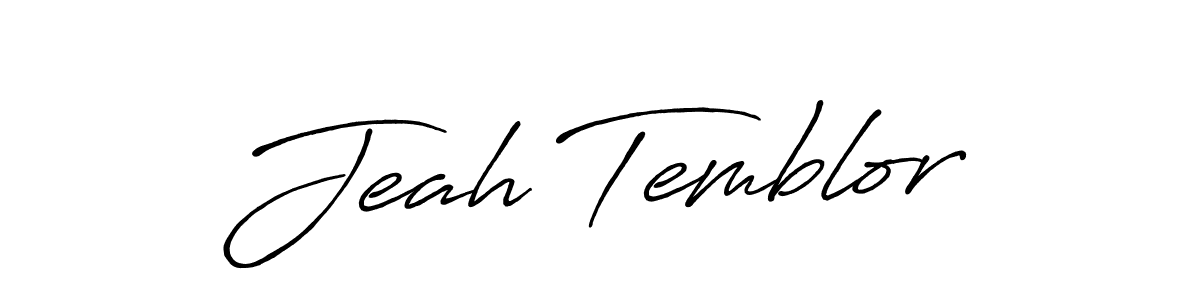 Similarly Antro_Vectra_Bolder is the best handwritten signature design. Signature creator online .You can use it as an online autograph creator for name Jeah Temblor. Jeah Temblor signature style 7 images and pictures png