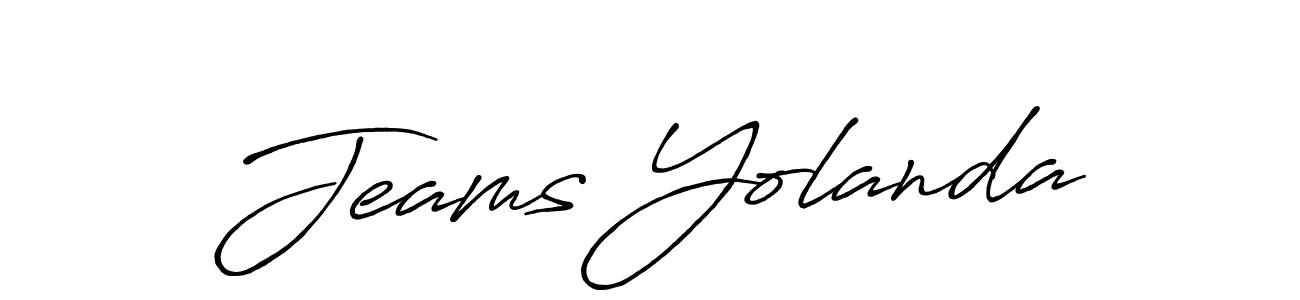 Make a beautiful signature design for name Jeams Yolanda. With this signature (Antro_Vectra_Bolder) style, you can create a handwritten signature for free. Jeams Yolanda signature style 7 images and pictures png