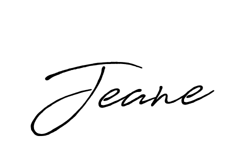 Make a beautiful signature design for name Jeane. With this signature (Antro_Vectra_Bolder) style, you can create a handwritten signature for free. Jeane signature style 7 images and pictures png