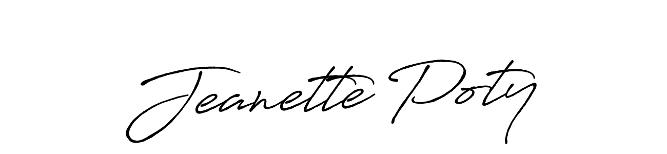 Use a signature maker to create a handwritten signature online. With this signature software, you can design (Antro_Vectra_Bolder) your own signature for name Jeanette Poty. Jeanette Poty signature style 7 images and pictures png