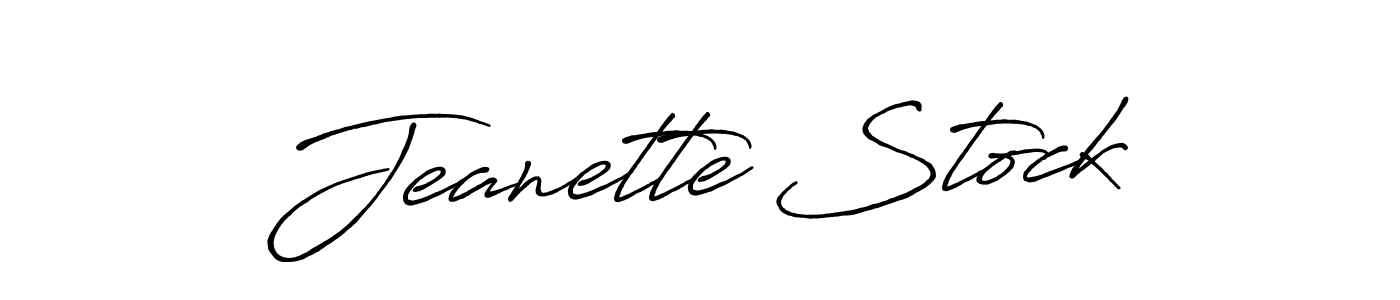 Also we have Jeanette Stock name is the best signature style. Create professional handwritten signature collection using Antro_Vectra_Bolder autograph style. Jeanette Stock signature style 7 images and pictures png