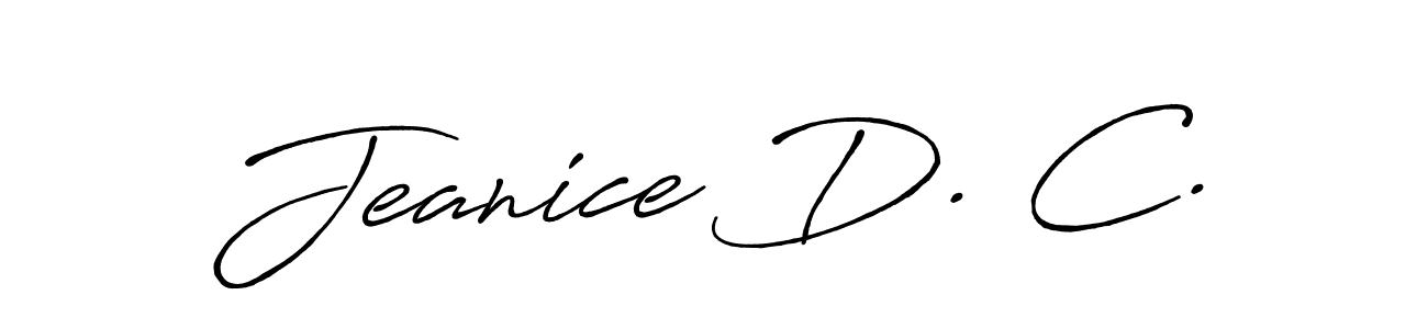 Create a beautiful signature design for name Jeanice D. C.. With this signature (Antro_Vectra_Bolder) fonts, you can make a handwritten signature for free. Jeanice D. C. signature style 7 images and pictures png