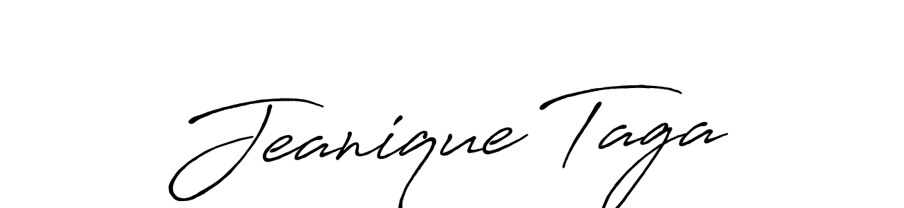 Once you've used our free online signature maker to create your best signature Antro_Vectra_Bolder style, it's time to enjoy all of the benefits that Jeanique Taga name signing documents. Jeanique Taga signature style 7 images and pictures png