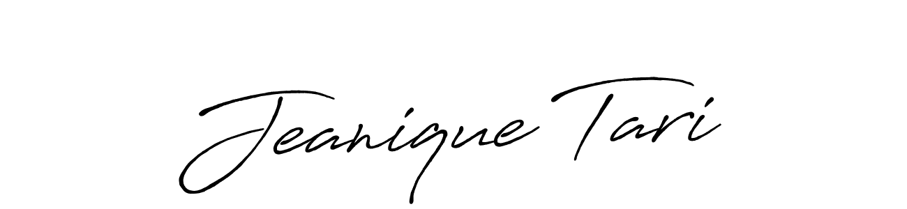 Use a signature maker to create a handwritten signature online. With this signature software, you can design (Antro_Vectra_Bolder) your own signature for name Jeanique Tari. Jeanique Tari signature style 7 images and pictures png