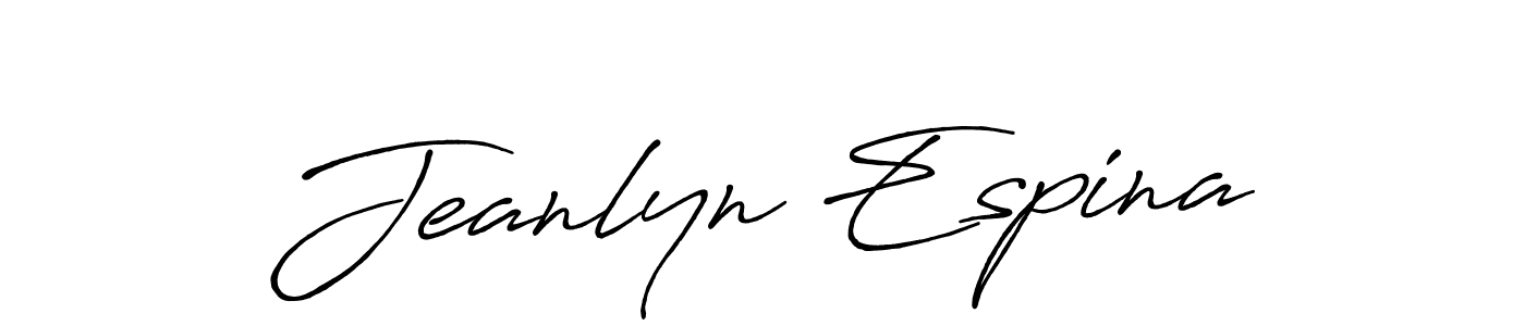 Create a beautiful signature design for name Jeanlyn Espina. With this signature (Antro_Vectra_Bolder) fonts, you can make a handwritten signature for free. Jeanlyn Espina signature style 7 images and pictures png