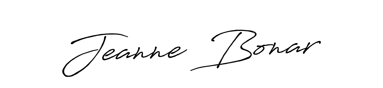 Create a beautiful signature design for name Jeanne  Bonar. With this signature (Antro_Vectra_Bolder) fonts, you can make a handwritten signature for free. Jeanne  Bonar signature style 7 images and pictures png