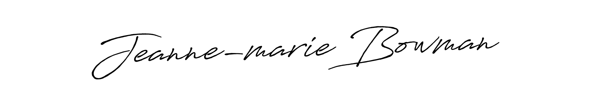 How to make Jeanne-marie Bowman name signature. Use Antro_Vectra_Bolder style for creating short signs online. This is the latest handwritten sign. Jeanne-marie Bowman signature style 7 images and pictures png