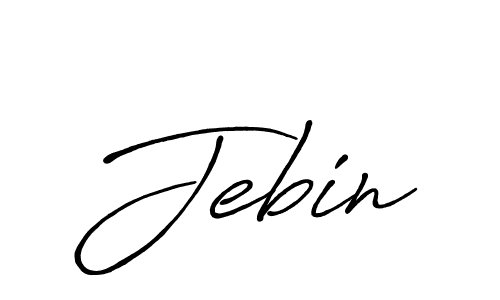 How to make Jebin signature? Antro_Vectra_Bolder is a professional autograph style. Create handwritten signature for Jebin name. Jebin signature style 7 images and pictures png