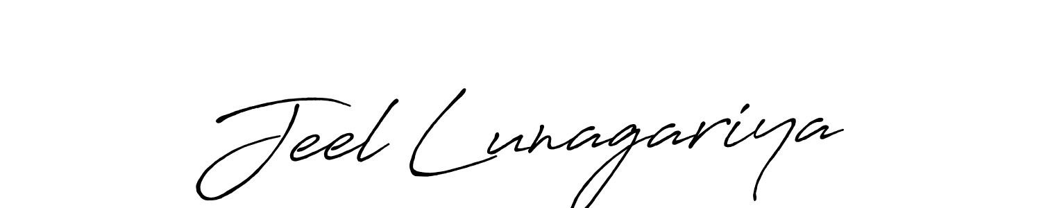 Similarly Antro_Vectra_Bolder is the best handwritten signature design. Signature creator online .You can use it as an online autograph creator for name Jeel Lunagariya. Jeel Lunagariya signature style 7 images and pictures png