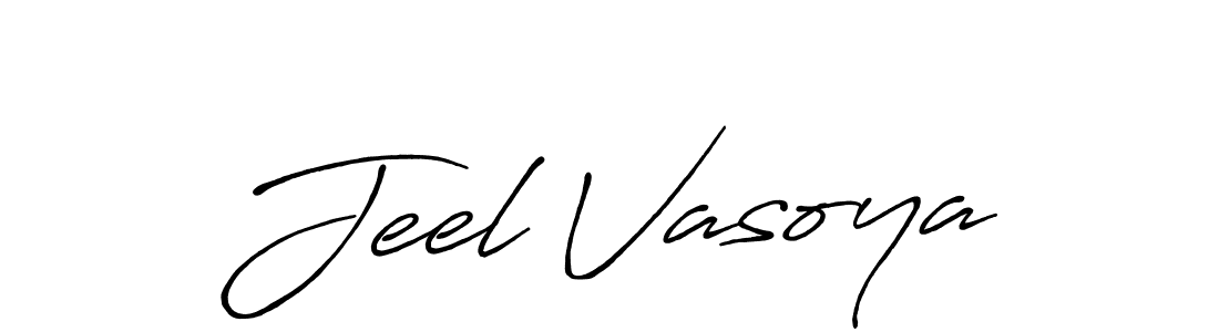 Design your own signature with our free online signature maker. With this signature software, you can create a handwritten (Antro_Vectra_Bolder) signature for name Jeel Vasoya. Jeel Vasoya signature style 7 images and pictures png