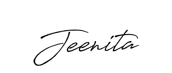 Jeenita stylish signature style. Best Handwritten Sign (Antro_Vectra_Bolder) for my name. Handwritten Signature Collection Ideas for my name Jeenita. Jeenita signature style 7 images and pictures png