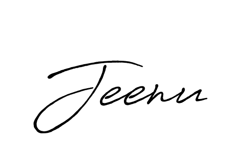 How to make Jeenu name signature. Use Antro_Vectra_Bolder style for creating short signs online. This is the latest handwritten sign. Jeenu signature style 7 images and pictures png