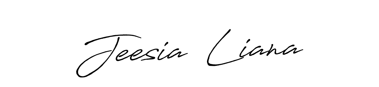 Make a beautiful signature design for name Jeesia  Liana. With this signature (Antro_Vectra_Bolder) style, you can create a handwritten signature for free. Jeesia  Liana signature style 7 images and pictures png