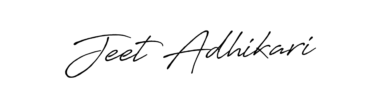 Also we have Jeet Adhikari name is the best signature style. Create professional handwritten signature collection using Antro_Vectra_Bolder autograph style. Jeet Adhikari signature style 7 images and pictures png