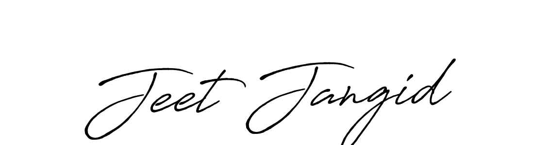 How to make Jeet Jangid name signature. Use Antro_Vectra_Bolder style for creating short signs online. This is the latest handwritten sign. Jeet Jangid signature style 7 images and pictures png