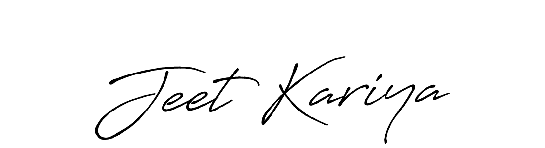 Make a beautiful signature design for name Jeet Kariya. With this signature (Antro_Vectra_Bolder) style, you can create a handwritten signature for free. Jeet Kariya signature style 7 images and pictures png