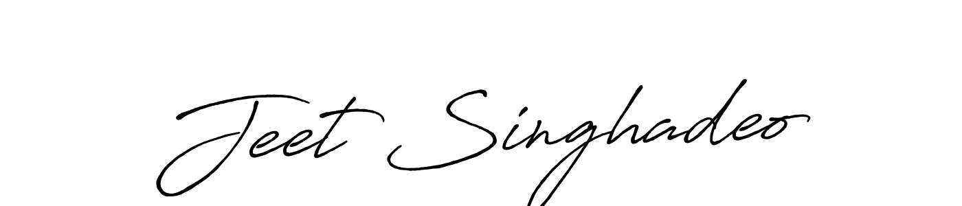 You should practise on your own different ways (Antro_Vectra_Bolder) to write your name (Jeet Singhadeo) in signature. don't let someone else do it for you. Jeet Singhadeo signature style 7 images and pictures png