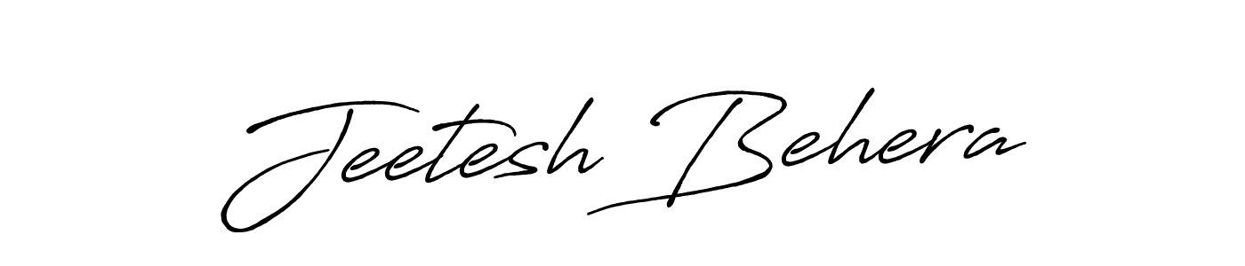 Create a beautiful signature design for name Jeetesh Behera. With this signature (Antro_Vectra_Bolder) fonts, you can make a handwritten signature for free. Jeetesh Behera signature style 7 images and pictures png